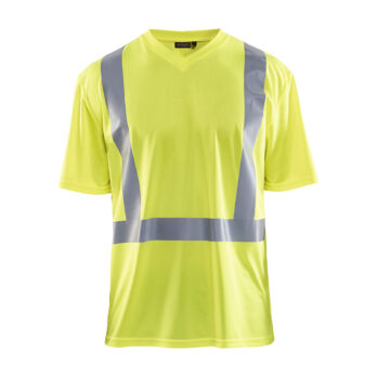 T-Shirt haute visibilité col V anti-UV anti-odeur Jaune fluo