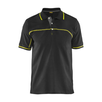 Polo bicolore Noir/Jaune fluo