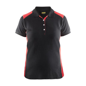 Polo Femme Noir/Rouge