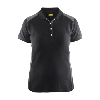 Polo Femme Noir/Gris clair