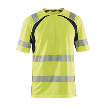 T-shirt anti-UV haute-visibilité Jaune fluo/Noir