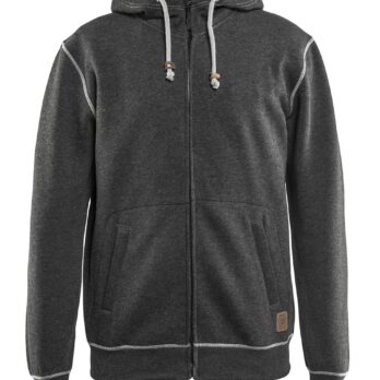 Sweat zippé à capuche Noir/Gris clair