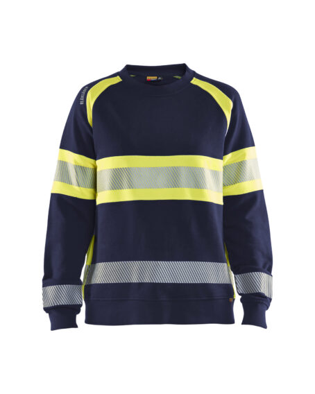 Hi-vis Sweatshirt Ladies Marine/Jaune