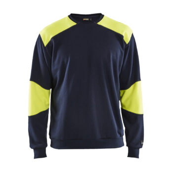 Sweat retardant flamme Marine/Jaune fluo