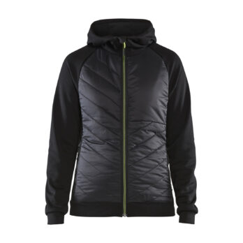 Veste hybride femme Noir/Jaune fluo