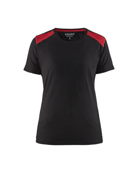 T-shirt femme Noir/Rouge