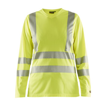 T-shirt manches longues anti-odeur anti-UV HV FEMME Jaune fluo