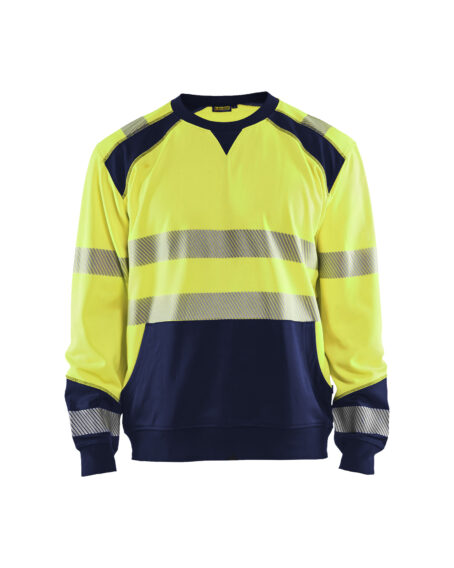 Sweat haute-visibilité Jaune fluo/Marine