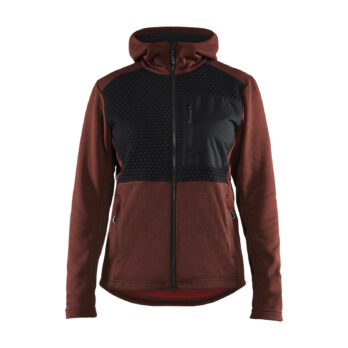 Hoodie full zip Women Burned Red/Black