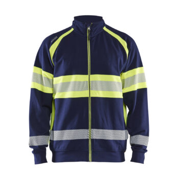 Hi-Vis sweatshirt full-zip Marine/Jaune