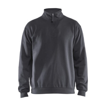 Sweat col zippé Gris moyen