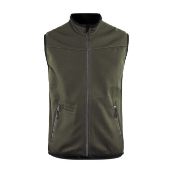 Gilet softshell sans manches +stretch Vert Kaki/Noir