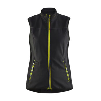 Gilet sans manches softshell femme Noir/Jaune fluo