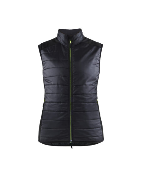 Gilet doublé femme Noir/Jaune fluo