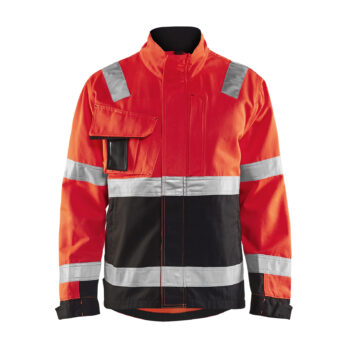 Veste haute visibilité Rouge fluo/Noir