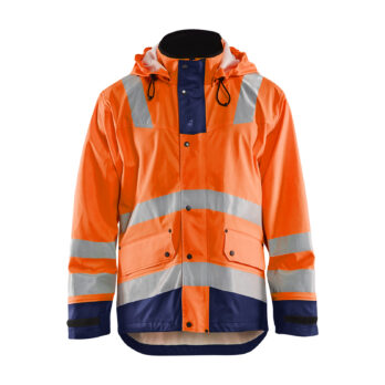 Veste de pluie HV Niveau 2 Orange fluo/Marine