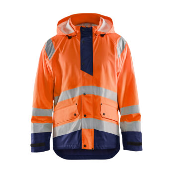 Veste de pluie HV niveau 1 Orange fluo/Marine