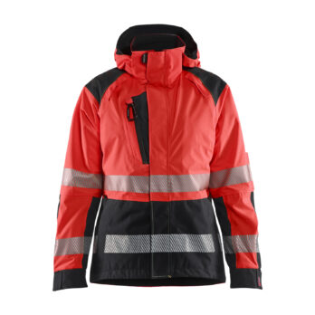 Hi-vis shell jacket women´s Rouge/Noir