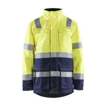 Parka hiver retardant flamme Jaune fluo/Marine