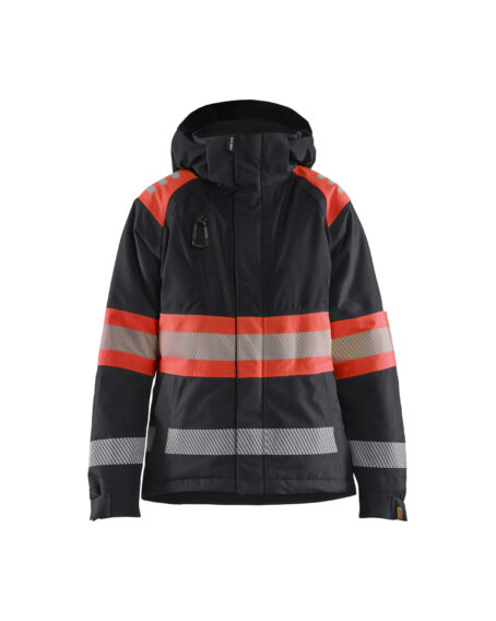 Hi-Vis winter jacket class1 Noir/Rouge fluo