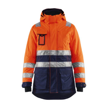 Parka hiver HV Femme Orange fluo/Marine