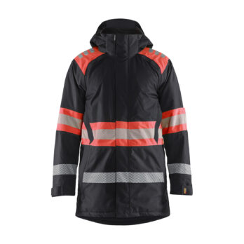 Hi-Vis Winter Parka Class1 Noir/Rouge fluo