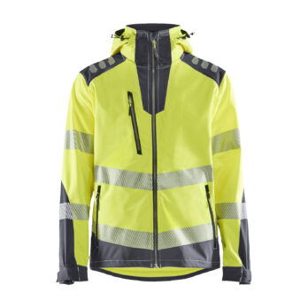 Veste Softshell haute-visibilité Jaune fluo/Gris moyen