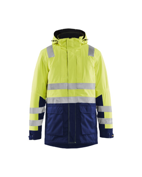 Parka hiver haute-visibilité Jaune fluo/Marine