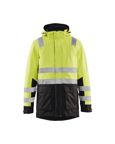 Parka hiver haute-visibilité Jaune fluo/Noir