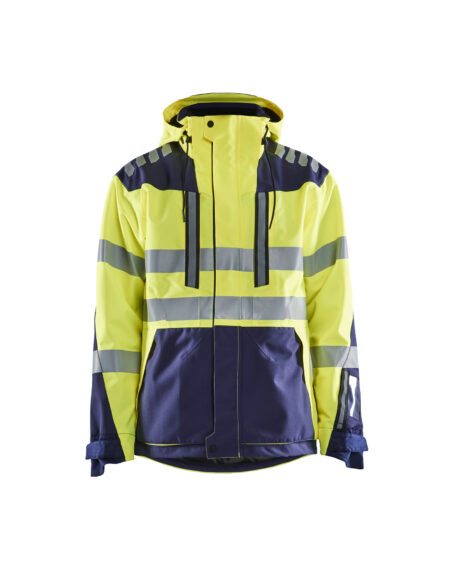 Veste hardshell stretch 2D haute-visibilité Jaune fluo/Marine