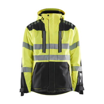 Veste hardshell stretch 2D haute-visibilité Jaune fluo/Noir