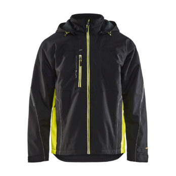 Veste hardshell Noir/Jaune fluo