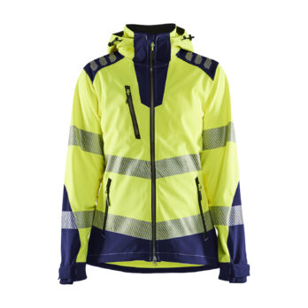 Veste softshell haute-visibilité femme Jaune fluo/Marine