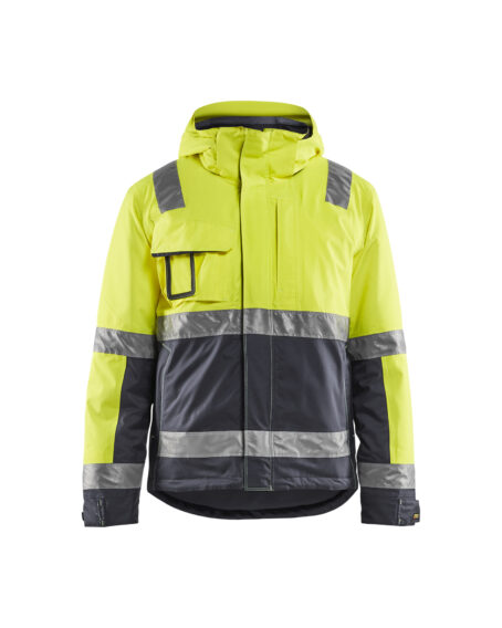 Veste hiver haute-visibilité stretch Jaune fluo/Gris moyen