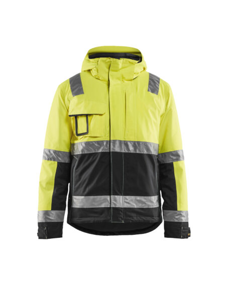 Veste hiver haute-visibilité stretch Jaune fluo/Noir