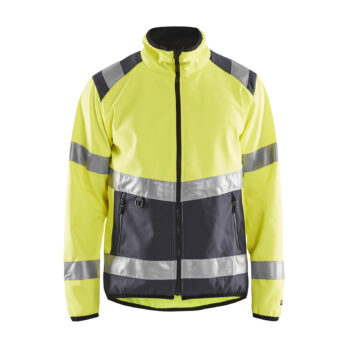 Veste softshell Haute-visibilité Jaune fluo/Gris moyen