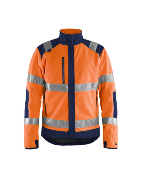 Veste polaire coupe-vent haute-visibilité Orange fluo/Marine