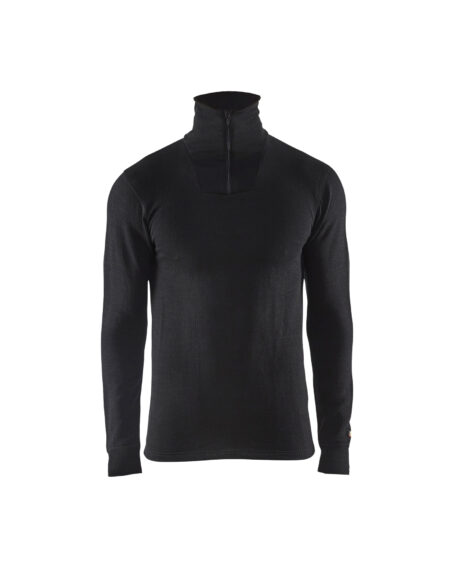 Haut de sous-vêtements col zippé XWARM Noir