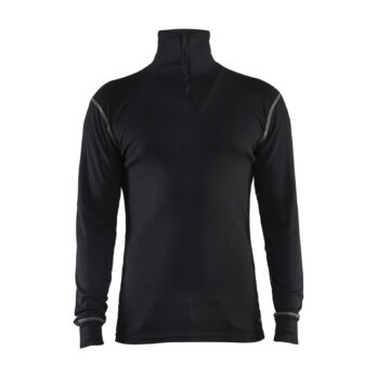 Haut de sous-vêtements retardant flamme inhérent col zippé Noir