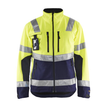 Veste Softshell haute visibilité Jaune fluo/Marine