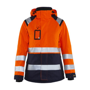 Veste hardshell haute-visibilité femme Orange fluo/Marine