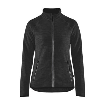 Veste tricotée femme Gris Anthracite/blanc