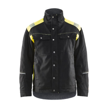 Veste artisan doublée détails fluo Noir/Jaune fluo