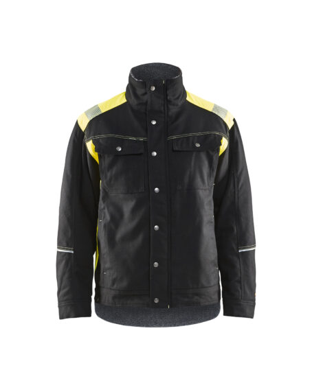 Veste artisan doublée détails fluo Noir/Jaune fluo