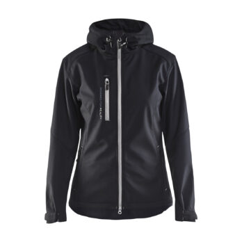 Veste softshell à capuche femme Noir/Gris clair