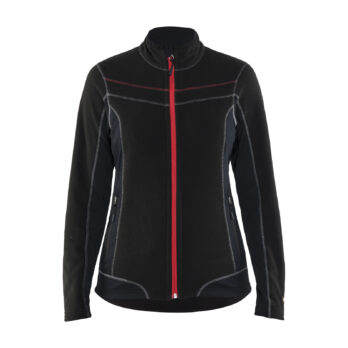 Veste micropolaire femme Noir/Rouge