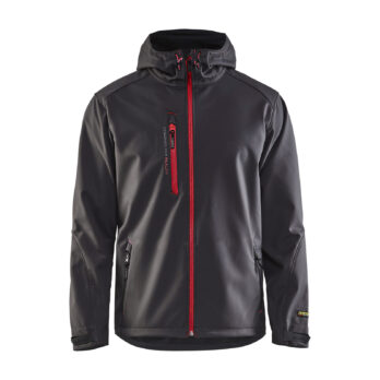 Veste Softshell à capuche Gris anthracite/Rouge