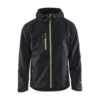 Veste Softshell à capuche Noir/vert