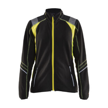 Veste micropolaire détails fluo femme Noir/Jaune fluo