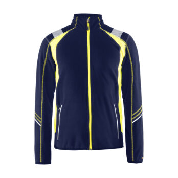 Veste micropolaire détails fluo Marine/Jaune fluo